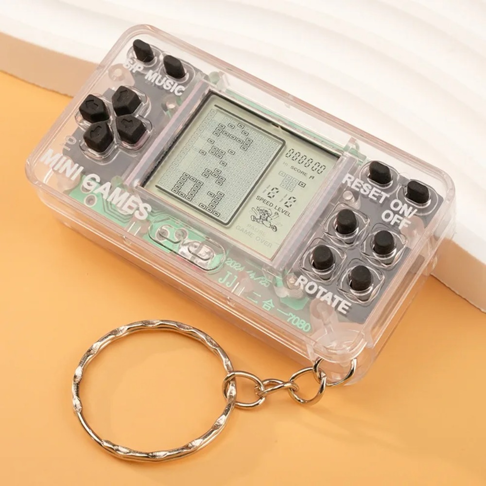 Gaming Console Keychain - Mini Retro Handheld-Spielkonsole Schlüsselanhänger, spielbarer Videospiel-Schlüsselring