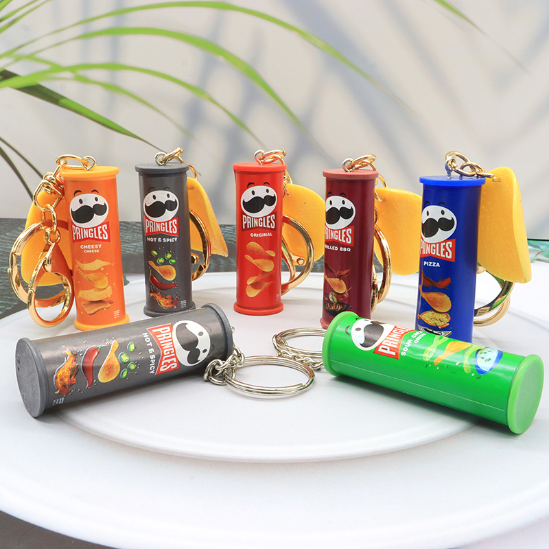 Gaming Console Keychain - Kreativer Schlüsselanhänger mit Kartoffelchips – realistische